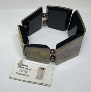Klimt Portrait of Gertha Fersovanyi Abalone Bracelet Inspired By Gustav Klimt